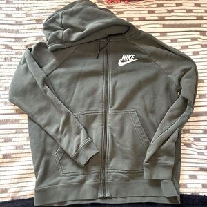 Nike Dark Green Full-Zip Hoodie- Size large
